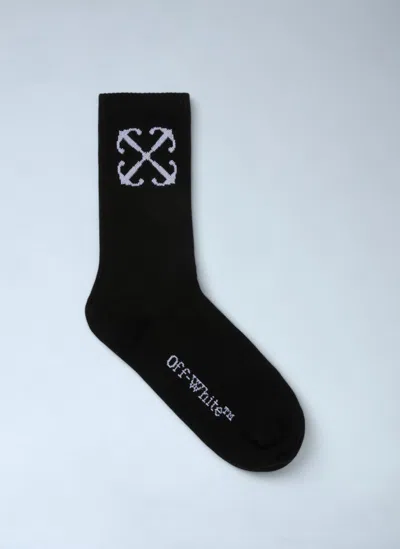 Off-white Black Arrow Mid Socks In Black