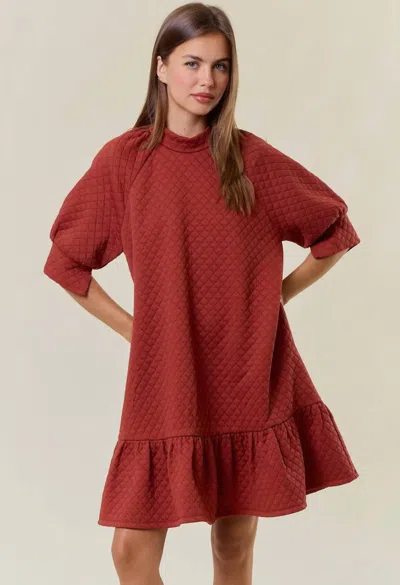 Doe & Rae Aria Dress In Rust In Red