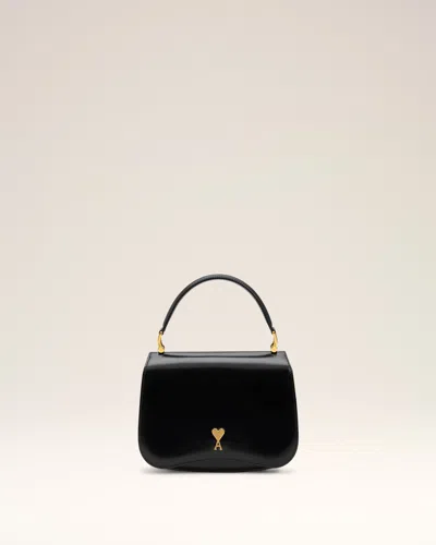 Ami Alexandre Mattiussi Black Handbag With Adc Patch On The Front And Adjustable And Removable Shoulder Strap In Leather Wom