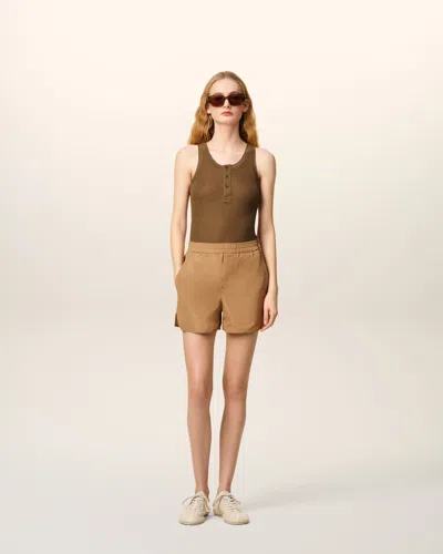 Ami Alexandre Mattiussi Brown Taffetas Short Brown