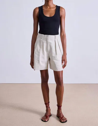 Apiece Apart Linaza High Fitted Waist Short In Flax