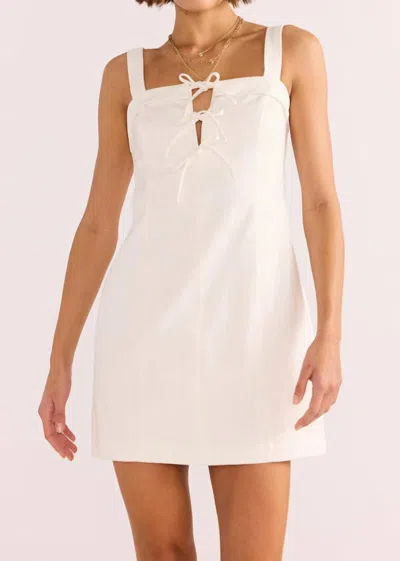 Minkpink Imogen Drill Tie Mini Dress In White In Neutral