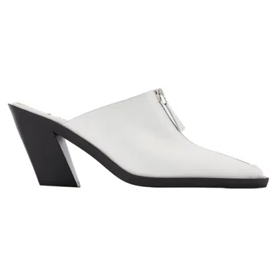 Elleme Eclair Zip Mule  - White - Leather