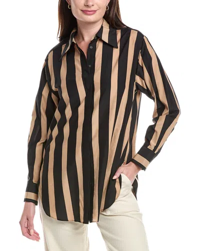 3.1 Phillip Lim Poplin Silk-blend Top In Black