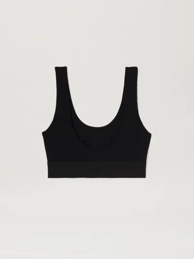 Palm Angels Black Classic Logo Sport Bra In Black White