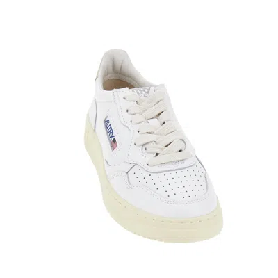 Autry Sneakers Medalist Low In Pelle Bianca E Tidal Foam In White