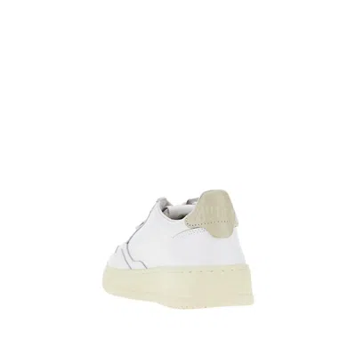 Autry Sneakers Medalist Low In Pelle Bianca E Tidal Foam In White
