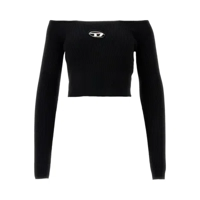 Diesel Red Top Cropped M-vera-ls In Black