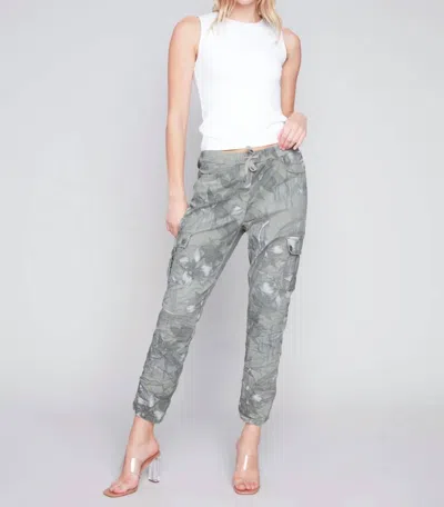 Charlie B Printed Jogger Pant In Celadon
