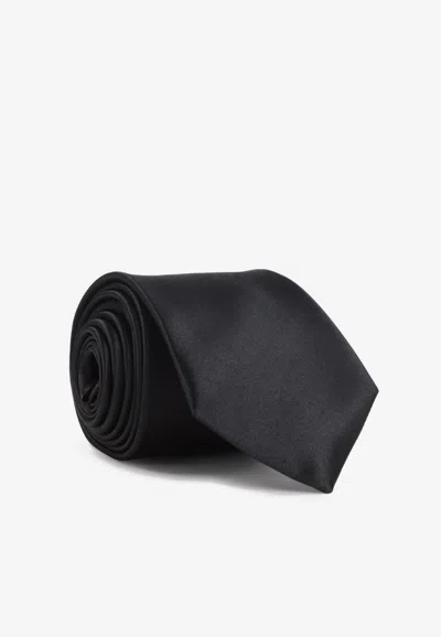Saint Laurent Wide Tapered Silk Tie