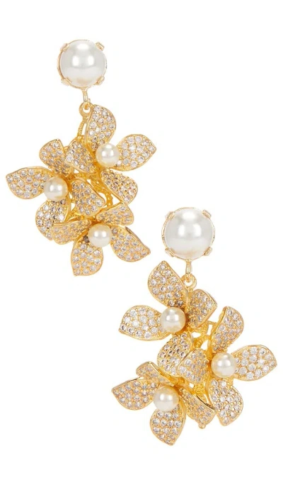 Anton Heunis Pearl Cluster Flower Pendant Earrings