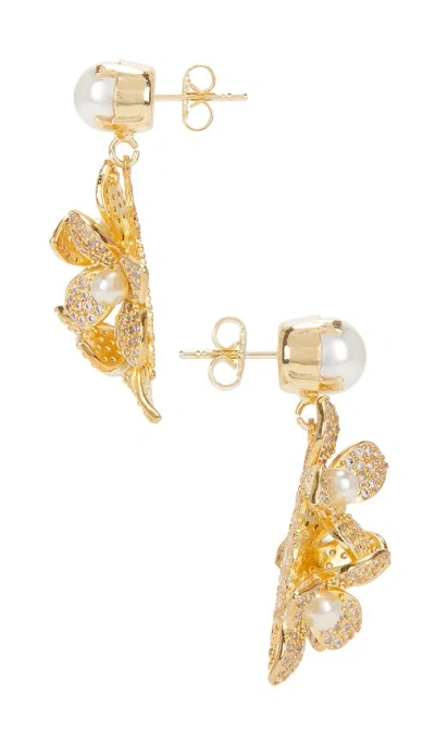 Anton Heunis Pearl Cluster Flower Pendant Earrings