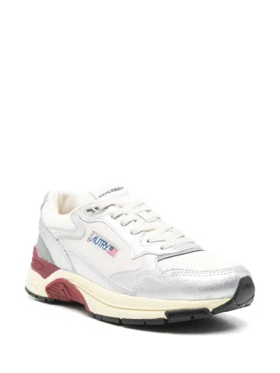 Autry Hyperway Metallic Sneakers In White