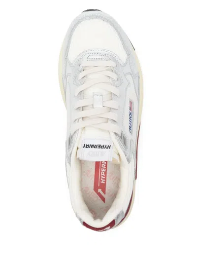 Autry Hyperway Metallic Sneakers In White