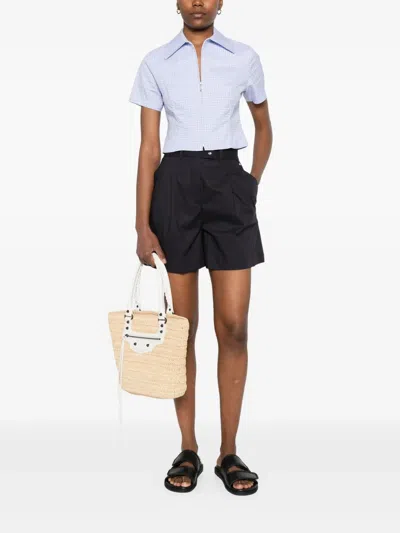 Herno Blue Solid Shorts