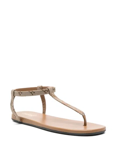 Herno Sandals In Monogram In Brown