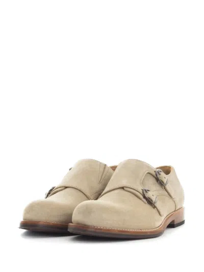 Gallucci Suede Monk Shoes In Neutral