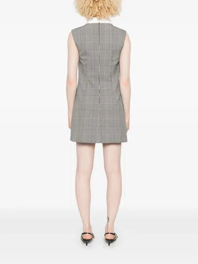 Self-portrait Self Portrait Women Sleeveless Prince Of Wales Check Mini Dress In Gray
