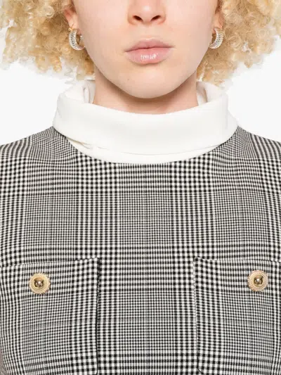 Self-portrait Self Portrait Women Sleeveless Prince Of Wales Check Mini Dress In Gray