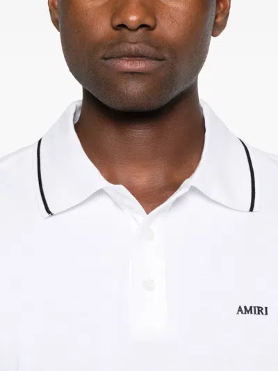Amiri Cotton Polo Shirt In White