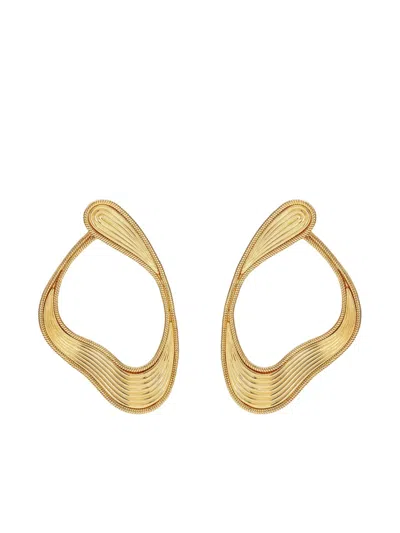 Fernando Jorge 18k Yellow Gold Medium Stream Lines Loop Earrings