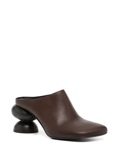 Uma Wang 75mm Stone Mules In Brown
