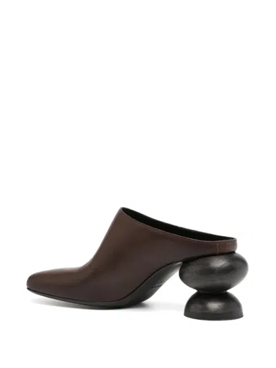 Uma Wang 75mm Stone Mules In Brown