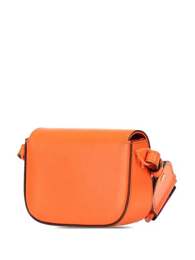 Pre-owned Gucci 2016-2024 Mini Leather Horsebit 1955 Web Satchel In Orange