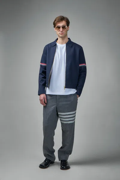 Thom Browne Rugby Fit Short Sleeve Tee In Cotton Interlock In White