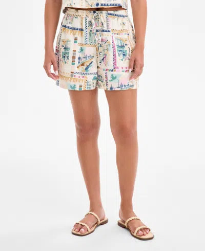 Lucky Brand The Beach Linen Blend Drawstring Shorts