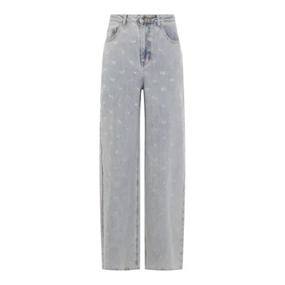 Self-portrait Crystal Embellished Denim Jeasn In Multi