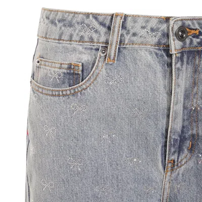 Self-portrait Crystal Embellished Denim Jeasn In Multi