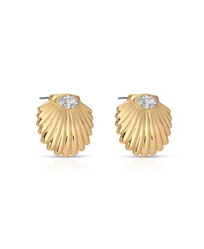 Ettika Santorini Cubic Zirconia Shell Statement Stud Earrings
