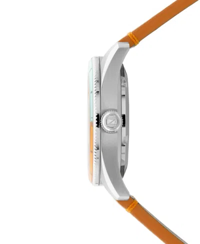 Spinnaker Men's Fleuss Automatic Orange Leather Strap Watch, 43mm In Orange