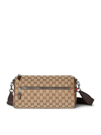 Gucci Gg Canvas Cylinder Bag In Brown