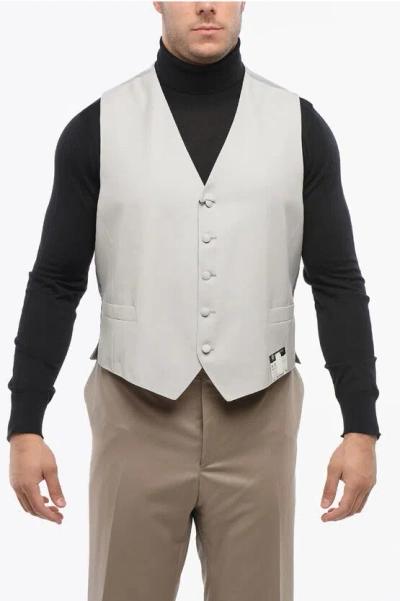 Corneliani 5 Buttons Wool Vest With Jetted Pockets
