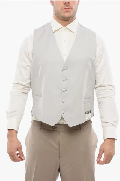 Corneliani 5 Buttons Wool Vest With Jetted Pockets
