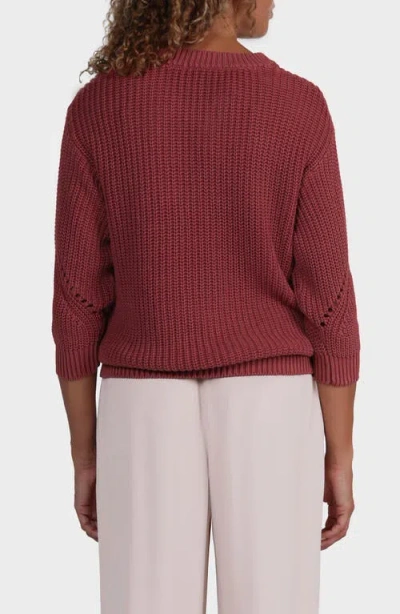 Matty M Hancock Pointelle Sweater In Brown