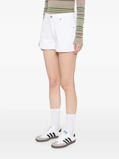 Frame Womens White The Hang Mid-rise Denim Shorts