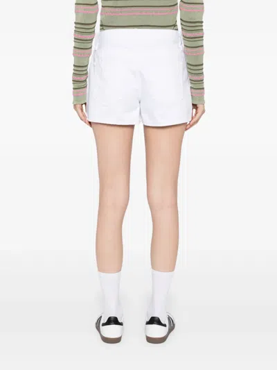 Frame Womens White The Hang Mid-rise Denim Shorts