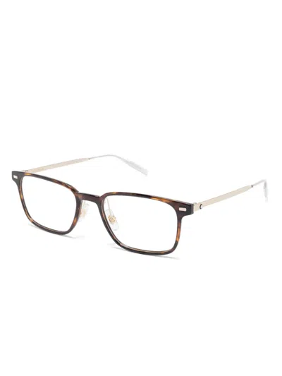 Montblanc Rectangle-frame Glasses In Brown