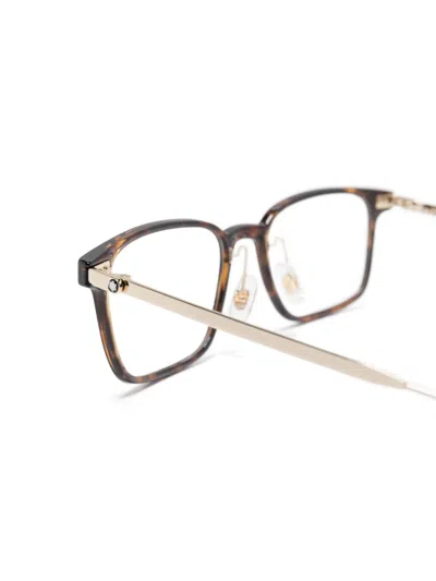Montblanc Rectangle-frame Glasses In Brown