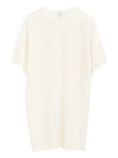 Totême Toteme Monogram Embroidered Curved T Shirt In White