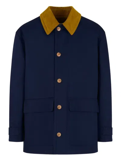 Marni Parka In Gabardine De Coton In Blue