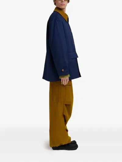 Marni Parka In Gabardine De Coton In Blue
