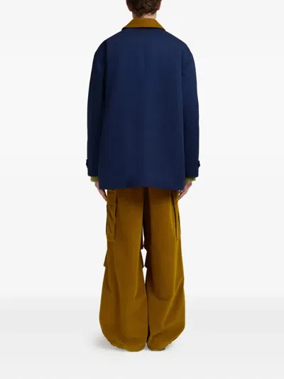 Marni Parka In Gabardine De Coton In Blue