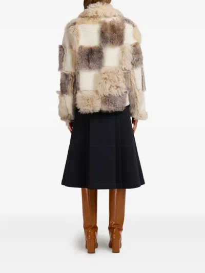 拼贴设计皮草夹克