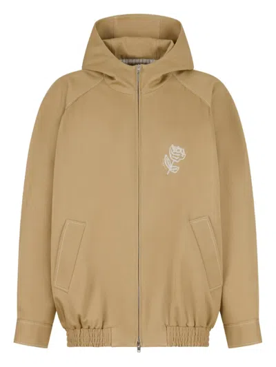 Marni Hooded Zip-up Jacket In Brown