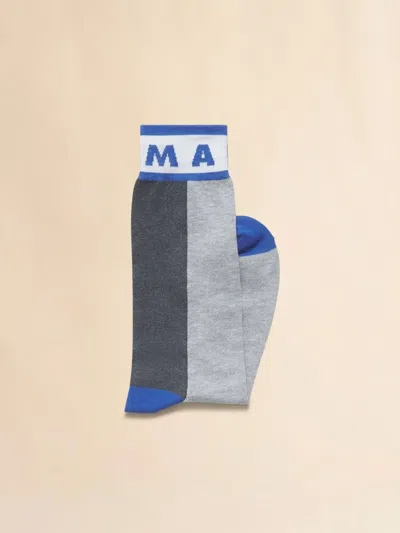 Marni Womens Inn15 Colour-block Cotton-blend Mid-calf Socks
