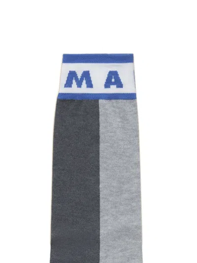 Marni Womens Inn15 Colour-block Cotton-blend Mid-calf Socks